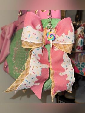 🎀 Custom Ice Cream Bow Bag Charm 🎀